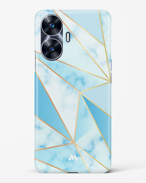Marble Triangles Gold and Blue Hard Case Phone Cover-(Realme)