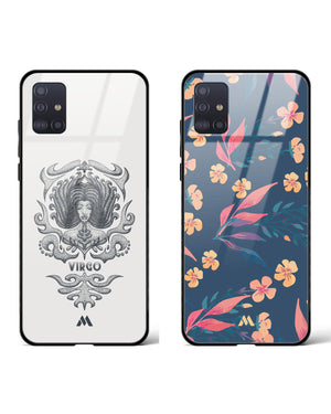 Midnight Daisies Virgo Zodiac Glass Case Phone Cover Combo-(Samsung)
