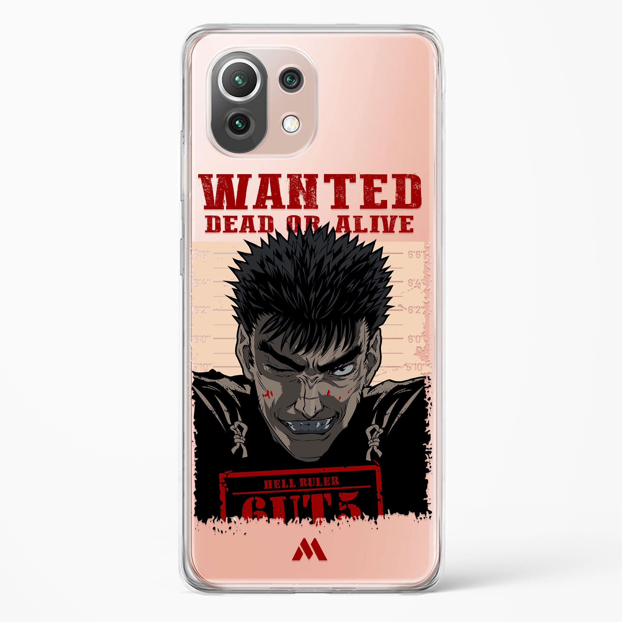 Berserk Guts Wanted Dead or Alive Crystal Clear Transparent Case (Xiao –  Myxtur