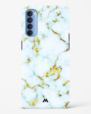 White Gold Marble Hard Case Phone Cover-(Oppo)