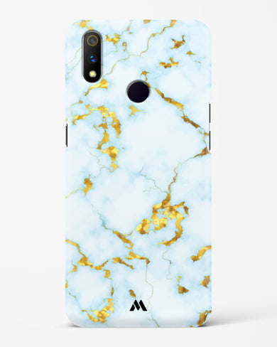 White Gold Marble Hard Case Phone Cover-(Realme)