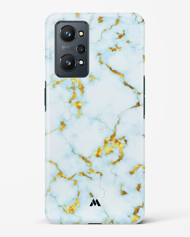 White Gold Marble Hard Case Phone Cover-(Realme)