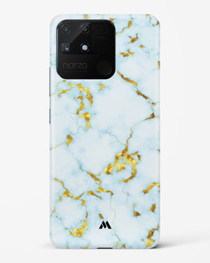 White Gold Marble Hard Case Phone Cover-(Realme)