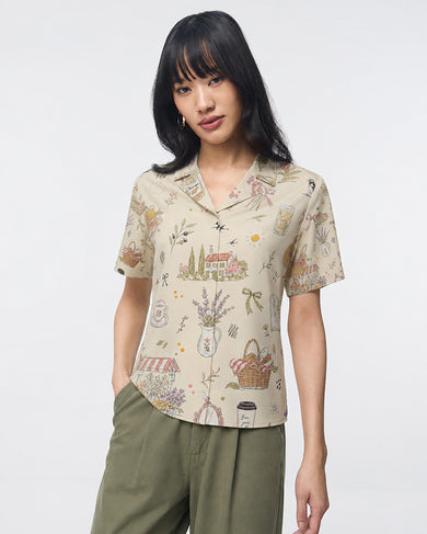 Cottage Garden Sketchbook | Women Summer Shirt