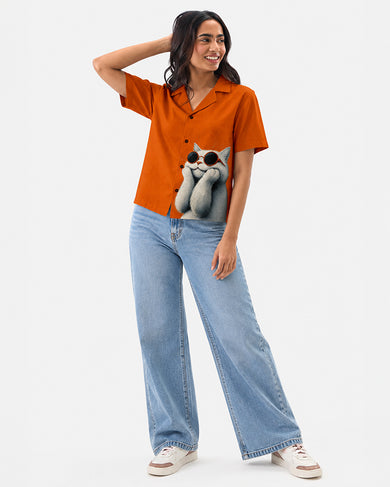 Nonchalant Cat | Women Summer Shirt