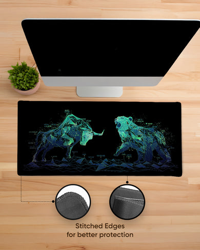 Crypto Bull and Bear End EdgeGuard Desk Mat