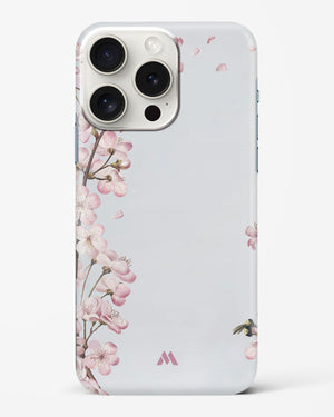 Pastel Flowers on Marble Hard Case iPhone 15 Pro