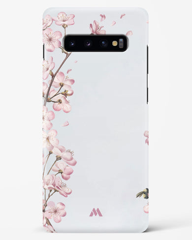 Pastel Flowers on Marble Hard Case Phone Cover-(Samsung)