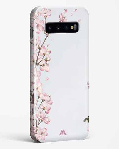 Pastel Flowers on Marble Hard Case Phone Cover-(Samsung)