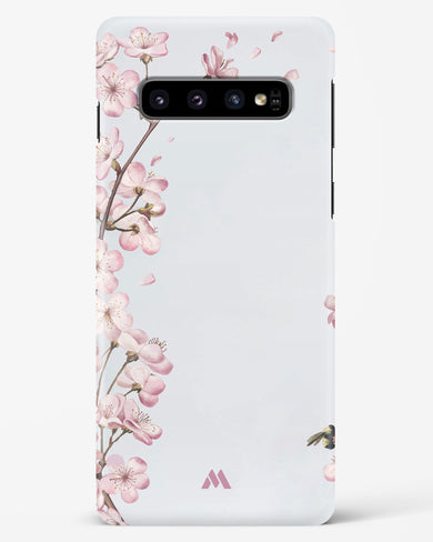 Pastel Flowers on Marble Hard Case Phone Cover-(Samsung)