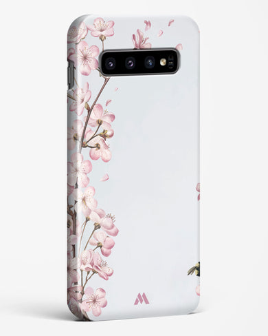 Pastel Flowers on Marble Hard Case Phone Cover-(Samsung)