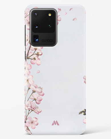 Pastel Flowers on Marble Hard Case Phone Cover-(Samsung)