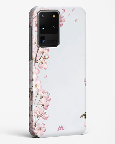 Pastel Flowers on Marble Hard Case Phone Cover-(Samsung)