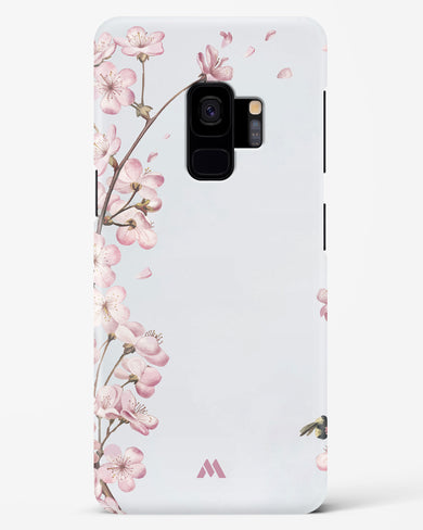 Pastel Flowers on Marble Hard Case Phone Cover-(Samsung)