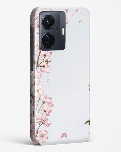 Pastel Flowers on Marble Hard Case Phone Cover-(Vivo)