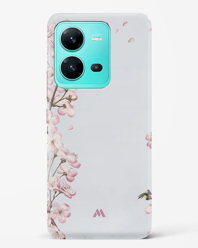 Pastel Flowers on Marble Hard Case Phone Cover-(Vivo)