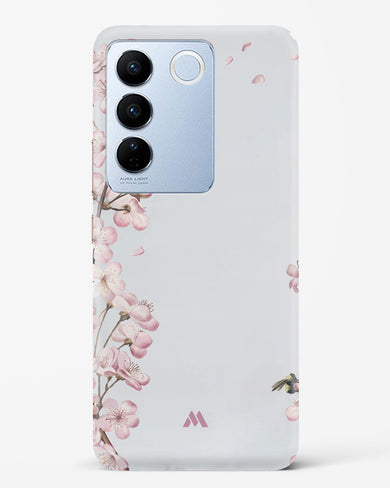 Pastel Flowers on Marble Hard Case Phone Cover-(Vivo)