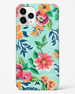 Flower Print on Canvas Hard Case Phone Cover (Apple)