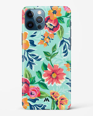 Flower Print on Canvas Hard Case iPhone 12 Pro Max