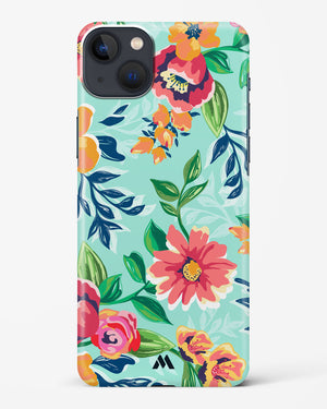 Flower Print on Canvas Hard Case iPhone 13 Mini