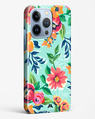Flower Print on Canvas Hard Case Phone Cover (Apple)