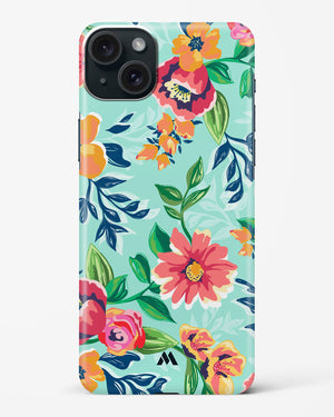 Flower Print on Canvas Hard Case Phone Cover (Apple)