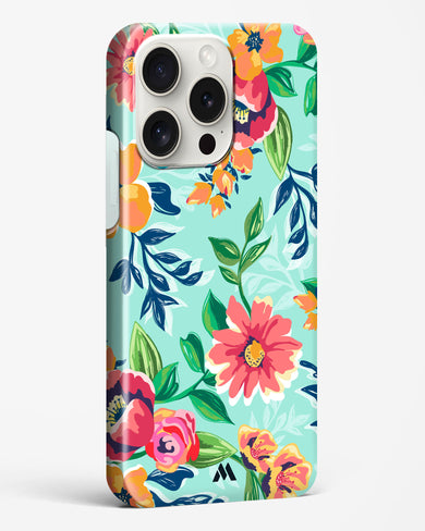 Flower Print on Canvas Hard Case Phone Cover (Apple)