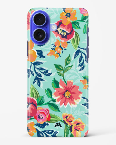 Flower Print on Canvas Hard Case Phone Cover (Apple)