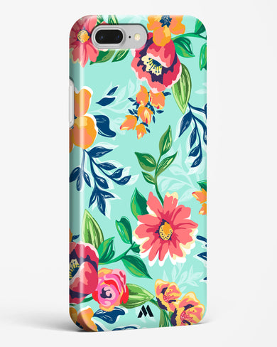 Flower Print on Canvas Hard Case Phone Cover (Apple)