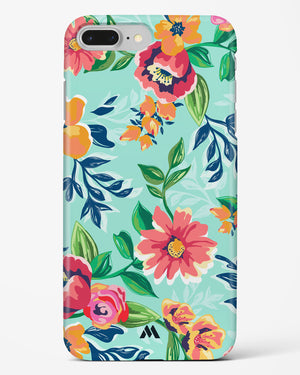 Flower Print on Canvas Hard Case Phone Cover (Apple)