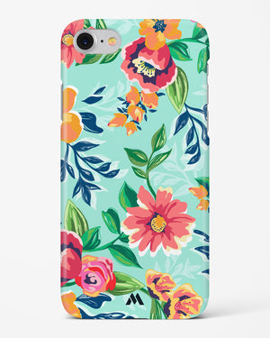 Flower Print on Canvas Hard Case Phone Cover (Apple)