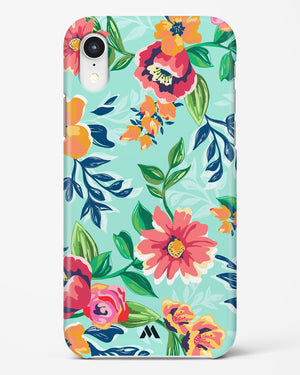 Flower Print on Canvas Hard Case Phone Cover (Apple)