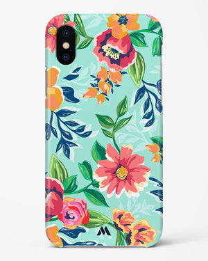 Flower Print on Canvas Hard Case Phone Cover (Apple)