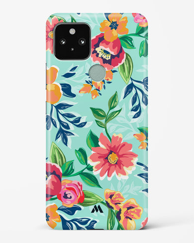 Flower Print on Canvas Hard Case Phone Cover (Google)