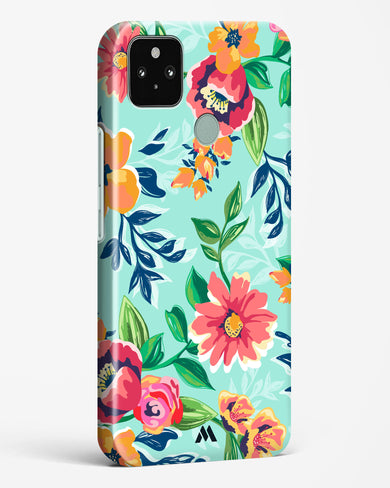 Flower Print on Canvas Hard Case Phone Cover (Google)