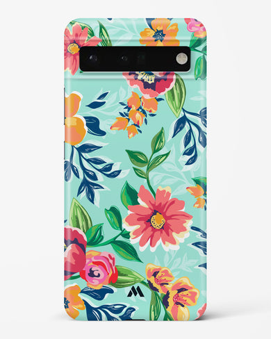 Flower Print on Canvas Hard Case Phone Cover-(Google)