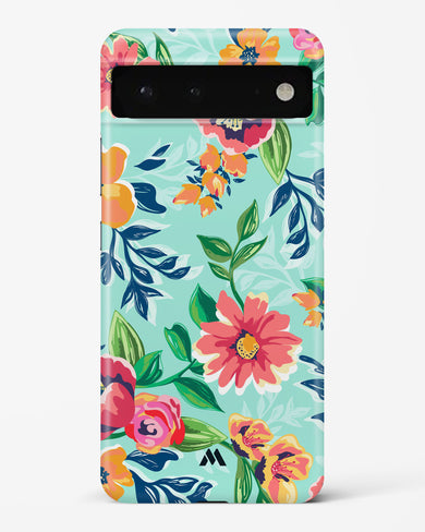 Flower Print on Canvas Hard Case Phone Cover-(Google)