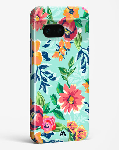 Flower Print on Canvas Hard Case Phone Cover (Google)