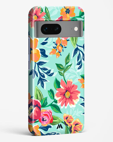 Flower Print on Canvas Hard Case Phone Cover (Google)