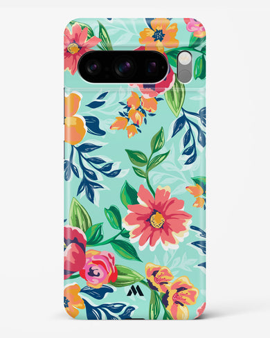 Flower Print on Canvas Hard Case Phone Cover (Google)