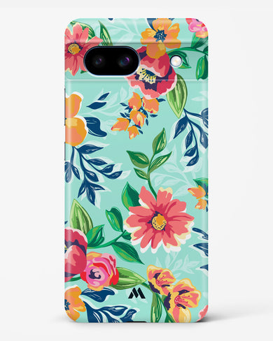 Flower Print on Canvas Hard Case Phone Cover (Google)