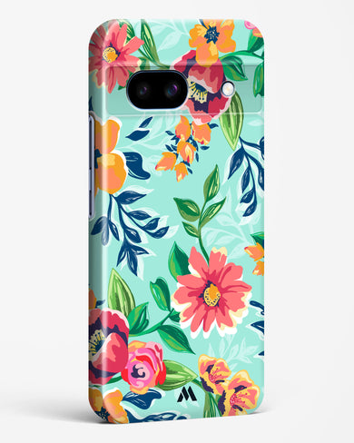 Flower Print on Canvas Hard Case Phone Cover (Google)