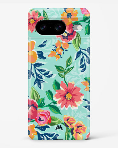 Flower Print on Canvas Hard Case Phone Cover (Google)