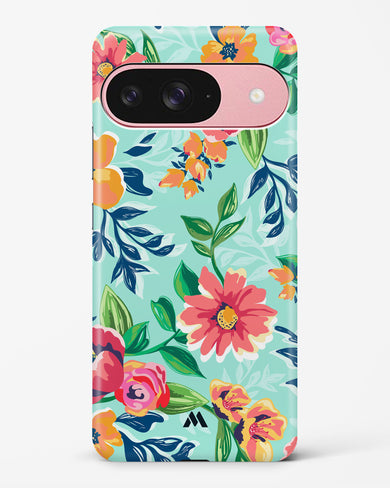 Flower Print on Canvas Hard Case Phone Cover (Google)