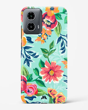 Flower Print on Canvas Hard Case Phone Cover (Motorola)