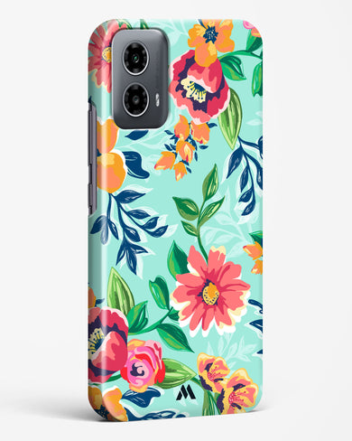 Flower Print on Canvas Hard Case Phone Cover (Motorola)
