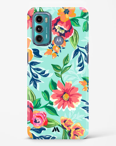 Flower Print on Canvas Hard Case Phone Cover (Motorola)
