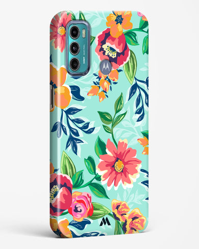 Flower Print on Canvas Hard Case Phone Cover (Motorola)