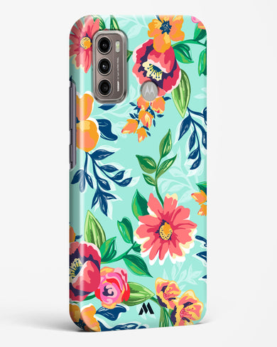 Flower Print on Canvas Hard Case Phone Cover (Motorola)