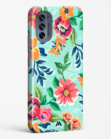 Flower Print on Canvas Hard Case Phone Cover (Motorola)